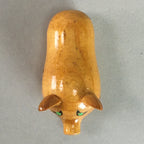 Japanese Kokeshi Doll Vtg Wooden Figurine Pig Animal Brown KF285