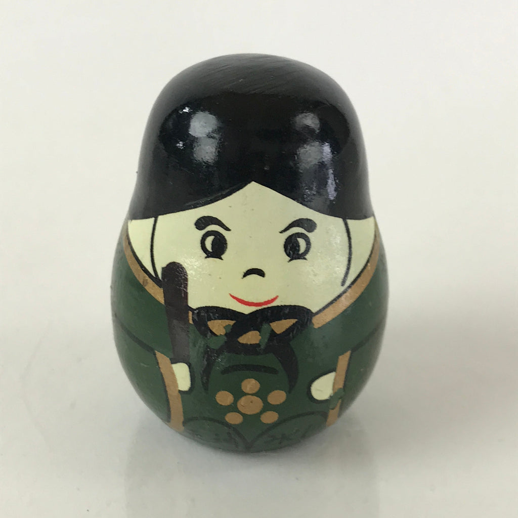 Japanese Kokeshi Doll Vtg Wooden Figurine Prince Fork Craft Green