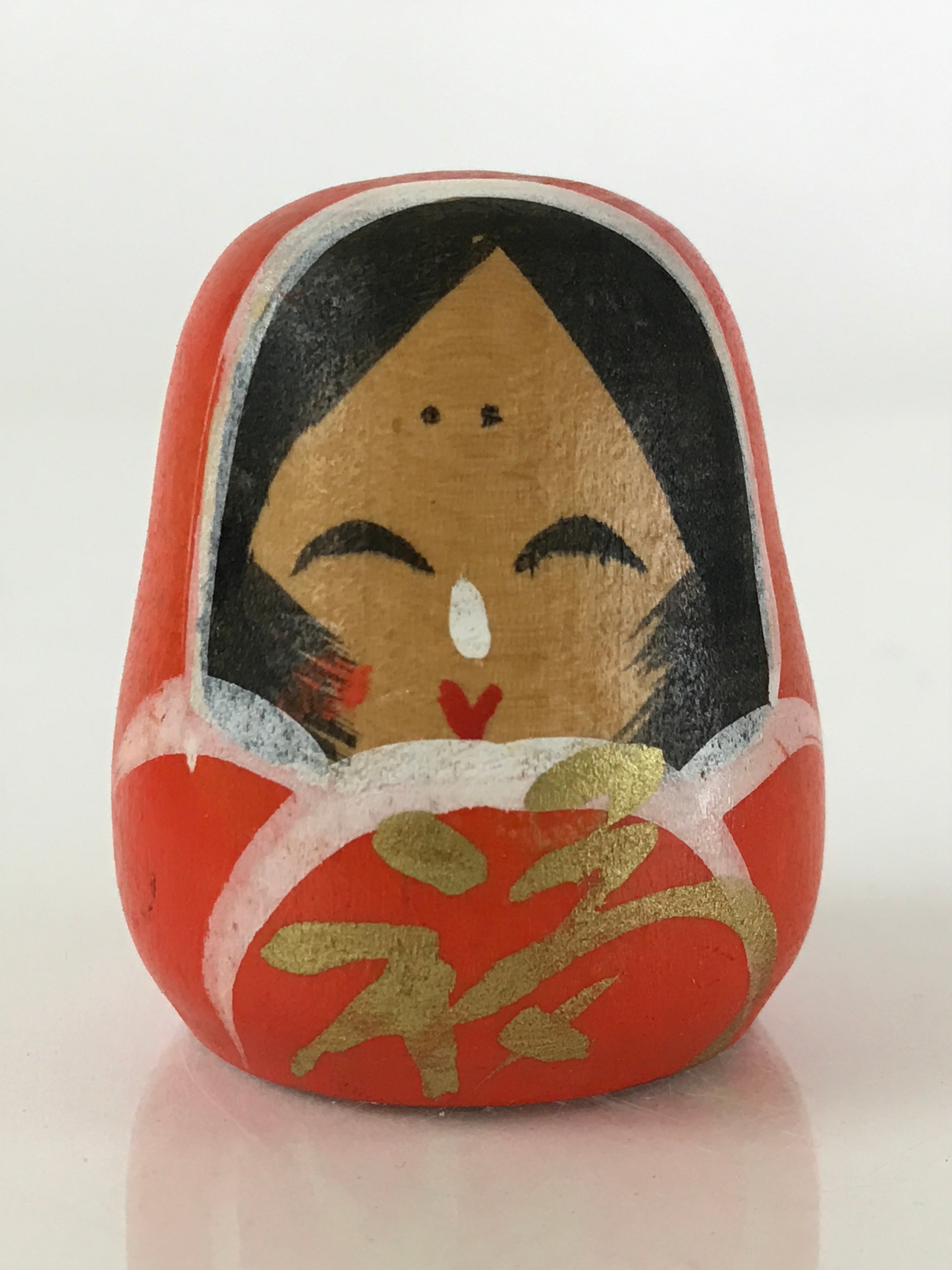 Japanese Kokeshi Doll Vtg Wooden Figurine Princess Fork Craft KF579