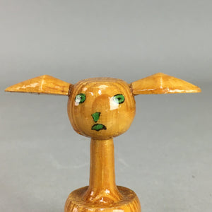 Japanese Kokeshi Doll Vtg Wooden Figurine Rabbit Long Neck KF283
