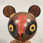 Japanese Kokeshi Doll Vtg Wooden Figurine Raccoon Dog Tanuki KF479