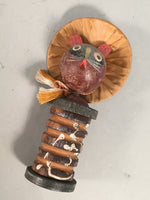 Japanese Kokeshi Doll Vtg Wooden Figurine Raccoon Dog Tanuki Wobbly Head KF481