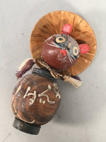Japanese Kokeshi Doll Vtg Wooden Figurine Raccoon Dog Tanuki Wobbly Head KF482