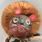 Japanese Kokeshi Doll Vtg Wooden Figurine Raccoon Dog Tanuki Wobbly Head KF482