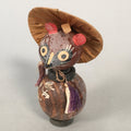 Japanese Kokeshi Doll Vtg Wooden Figurine Raccoon Dog Tanuki Wobbly Head KF482