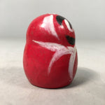 Japanese Kokeshi Doll Vtg Wooden Figurine Red Daruma Fortune Kanji KF385