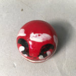 Japanese Kokeshi Doll Vtg Wooden Figurine Red Daruma Fortune Kanji KF385