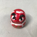 Japanese Kokeshi Doll Vtg Wooden Figurine Red Daruma Fortune Kanji KF385