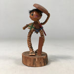 Japanese Kokeshi Doll Vtg Wooden Figurine Shade Traveller Ginkgo Nut Acorn KF391
