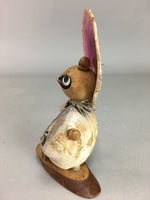 Japanese Kokeshi Doll Vtg Wooden Figurine Shell Racoon Dog Bottle KF299