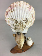 Japanese Kokeshi Doll Vtg Wooden Figurine Shell Racoon Dog Bottle KF299