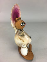 Japanese Kokeshi Doll Vtg Wooden Figurine Shell Racoon Dog Bottle KF299