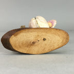 Japanese Kokeshi Doll Vtg Wooden Figurine Shell Racoon Dog Bottle KF299