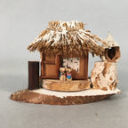 Japanese Kokeshi Doll Vtg Wooden Figurine Snow Thatched Roof House F505