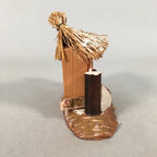 Japanese Kokeshi Doll Vtg Wooden Figurine Snow Thatched Roof House F505