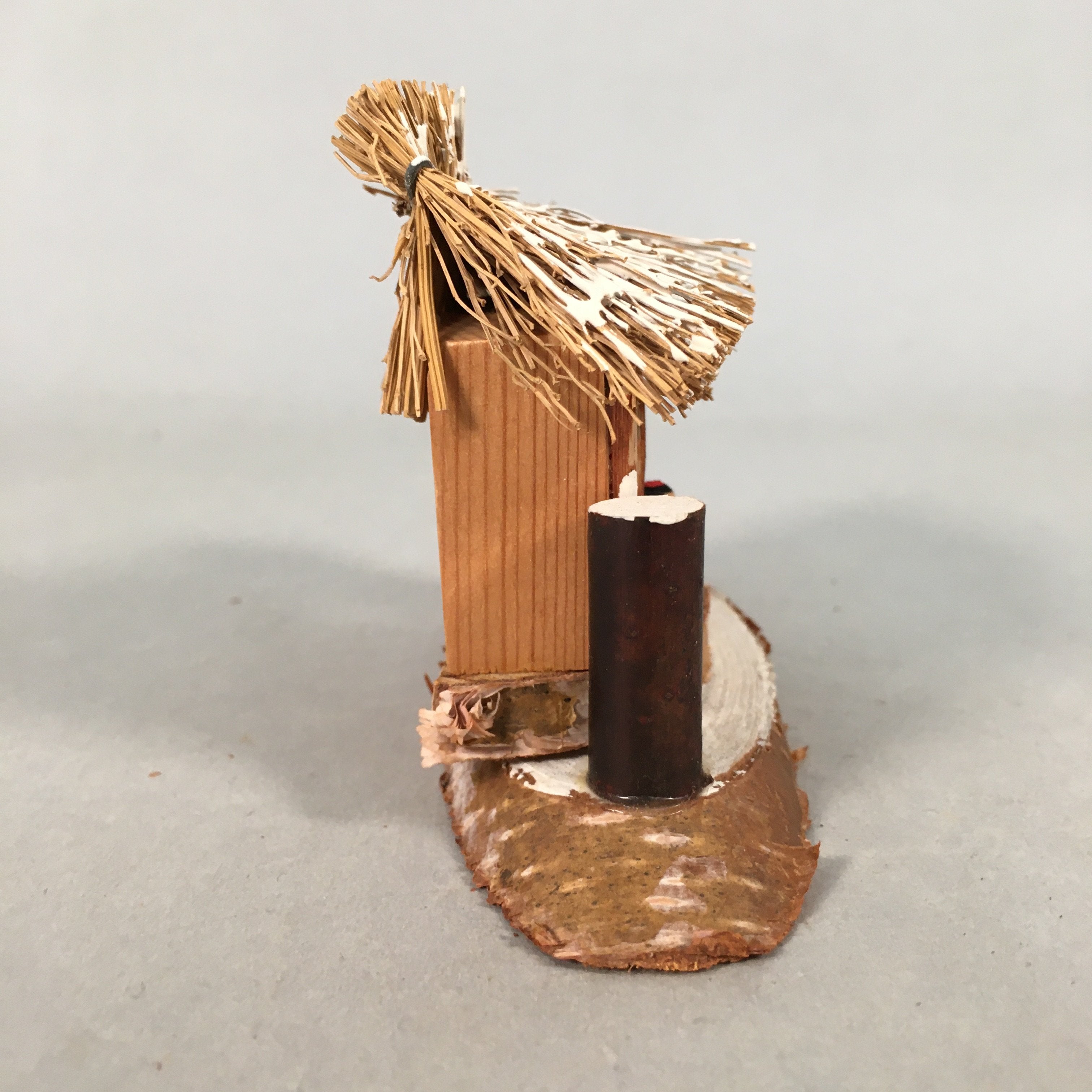 Japanese Kokeshi Doll Vtg Wooden Figurine Snow Thatched Roof House F505