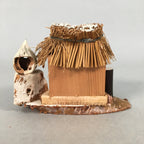 Japanese Kokeshi Doll Vtg Wooden Figurine Snow Thatched Roof House F505