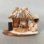 Japanese Kokeshi Doll Vtg Wooden Figurine Snow Thatched Roof House F505