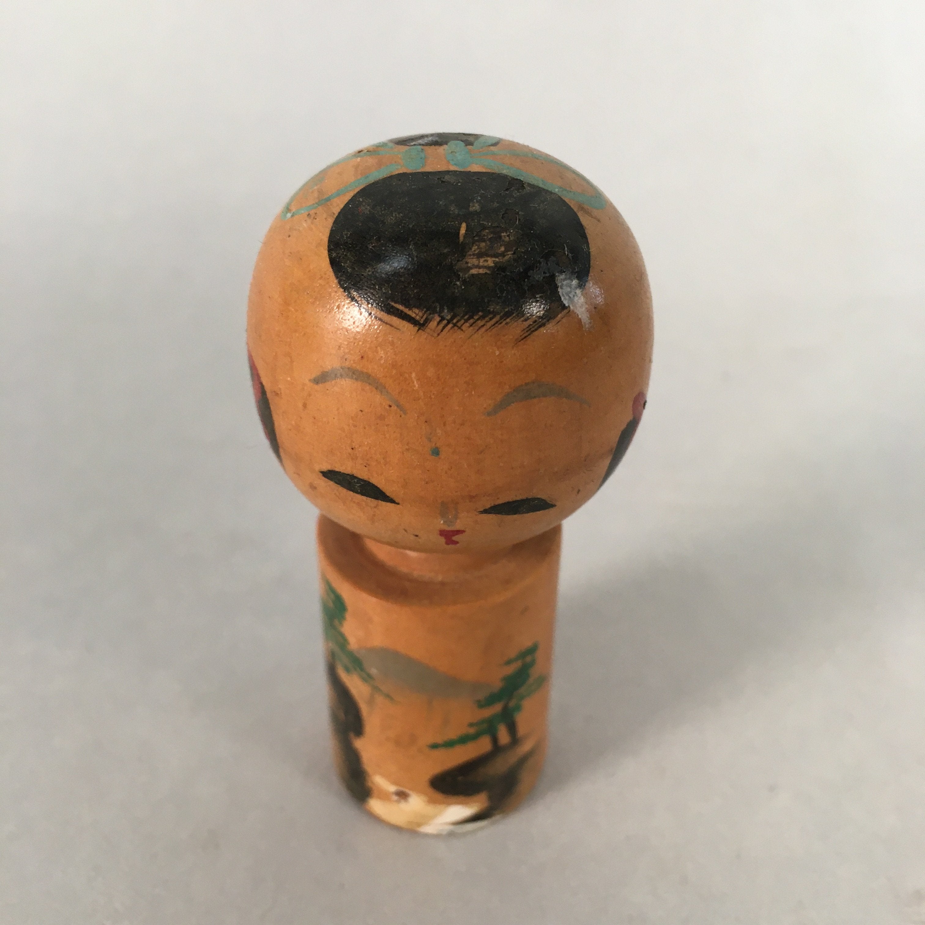 Japanese Kokeshi Doll Vtg Wooden Figurine Traditional Kokeshi Craft KF533