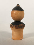 Japanese Kokeshi Doll Vtg Wooden Figurine Wobbly Head Child Bark KF475
