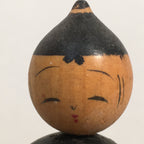 Japanese Kokeshi Doll Vtg Wooden Figurine Wobbly Head Child Bark KF475