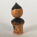 Japanese Kokeshi Doll Vtg Wooden Figurine Wobbly Head Child Bark KF475