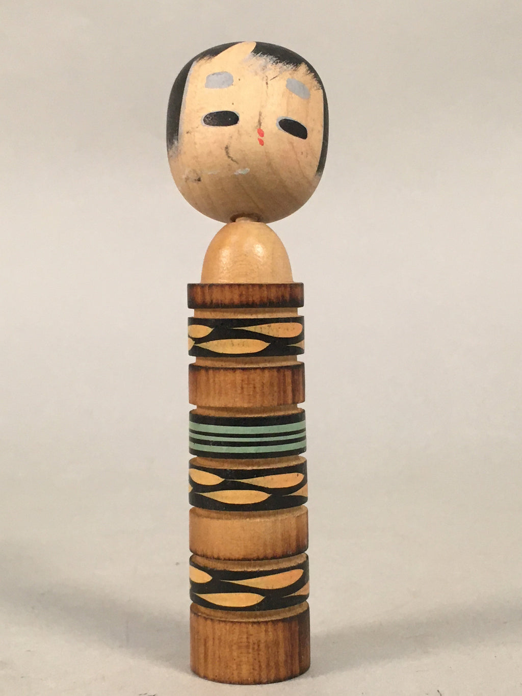 Japanese Kokeshi Doll Vtg Wooden Figurine Wobbly Head Child Kid KF448