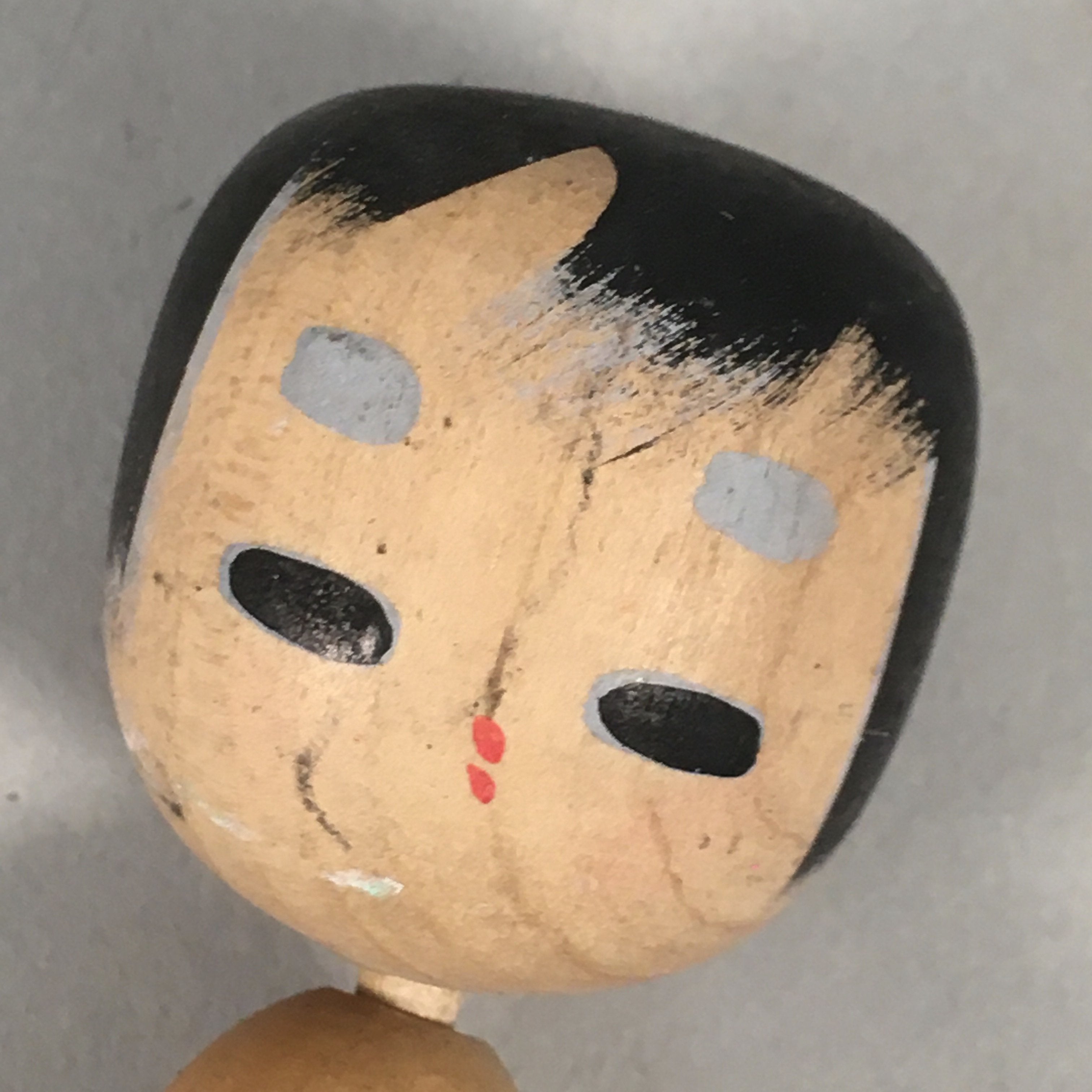 Japanese Kokeshi Doll Vtg Wooden Figurine Wobbly Head Child Kid KF448