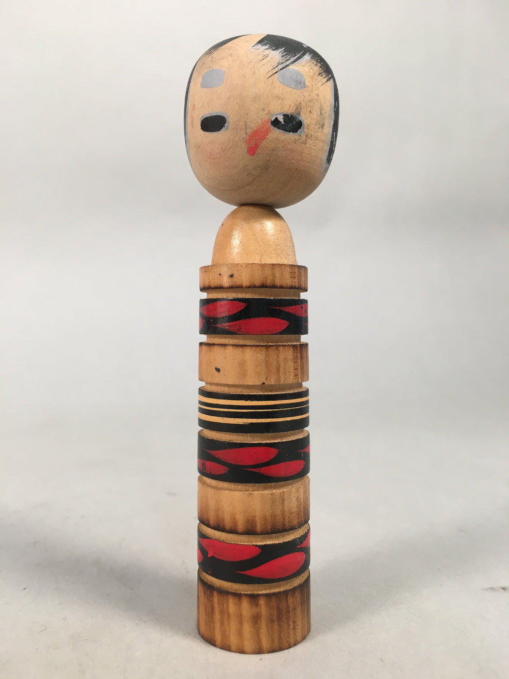 Japanese Kokeshi Doll Vtg Wooden Figurine Wobbly Head Child Kid KF454