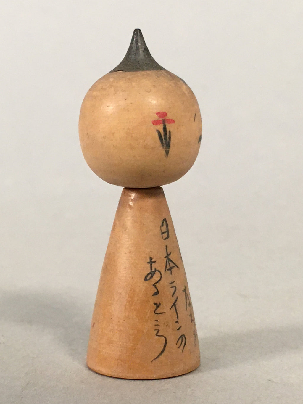 Japanese Kokeshi Doll Vtg Wooden Figurine Wobbly Head Child Ribbon KF472