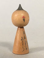 Japanese Kokeshi Doll Vtg Wooden Figurine Wobbly Head Child Ribbon KF472