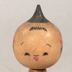 Japanese Kokeshi Doll Vtg Wooden Figurine Wobbly Head Child Ribbon KF472