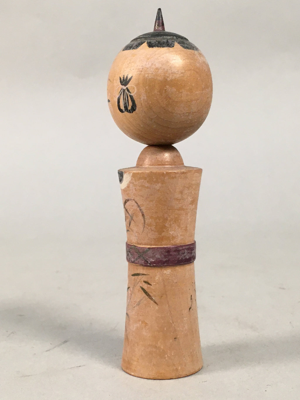 Japanese Kokeshi Doll Vtg Wooden Figurine Wobbly Head Floral KF456