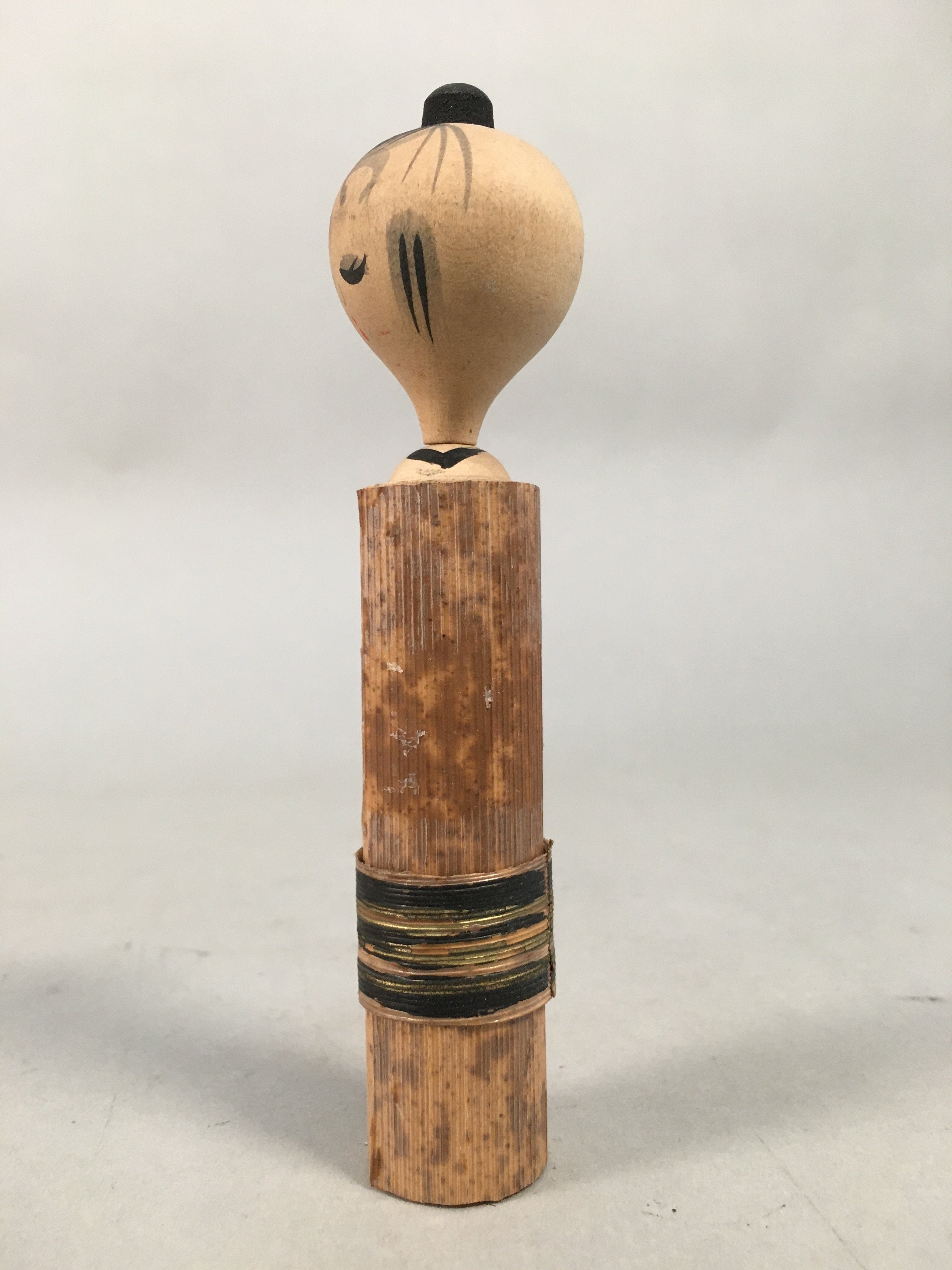 Japanese Kokeshi Doll Vtg Wooden Figurine Wobbly Head Girl KF453