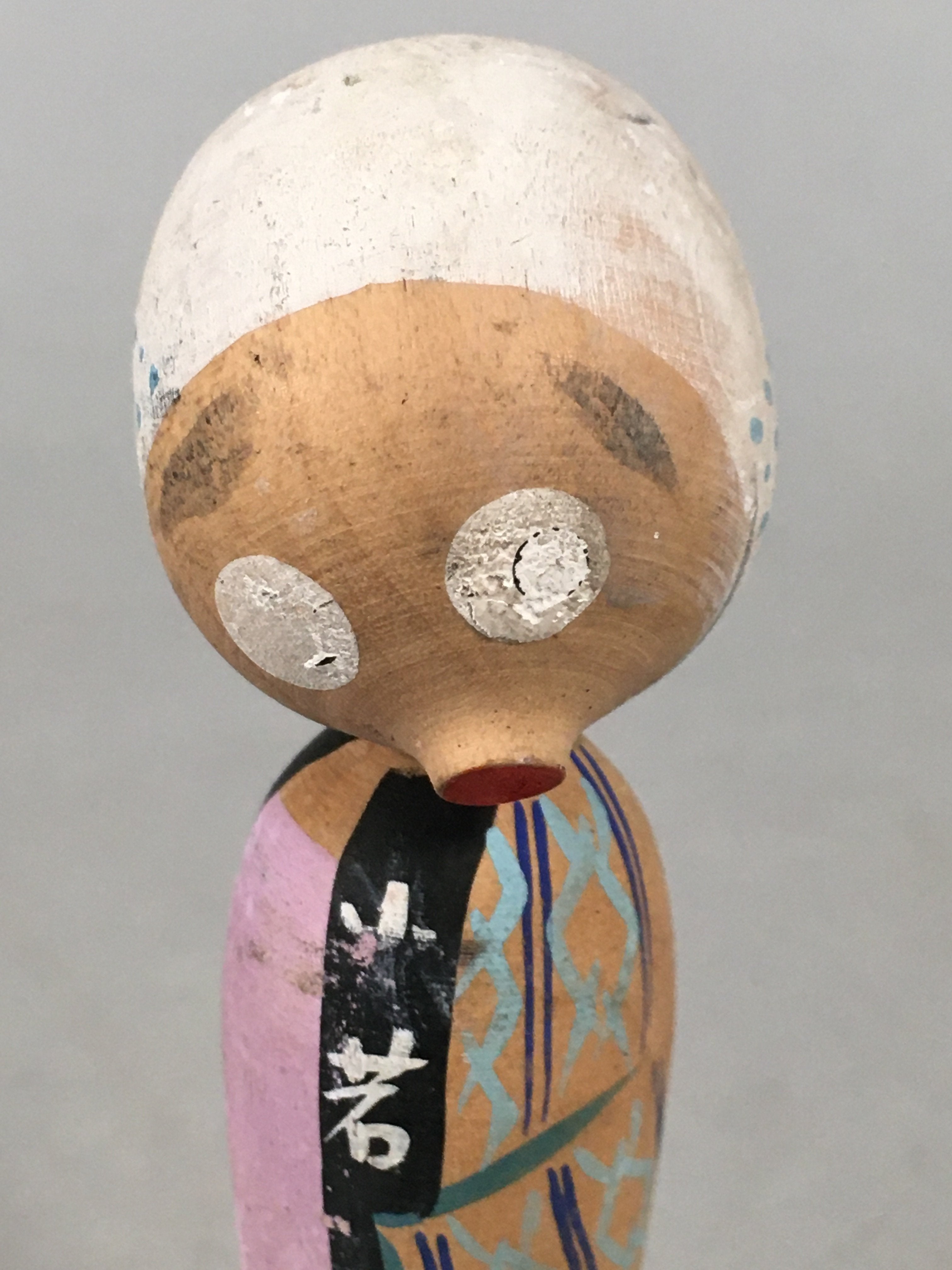 Japanese Kokeshi Doll Vtg Wooden Figurine Wobbly Head Hyottoko KF445