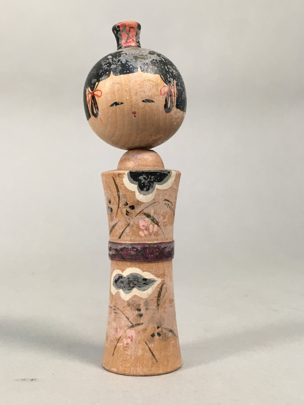 Japanese Kokeshi Doll Vtg Wooden Figurine Wobbly Head Kimono Girl KF460