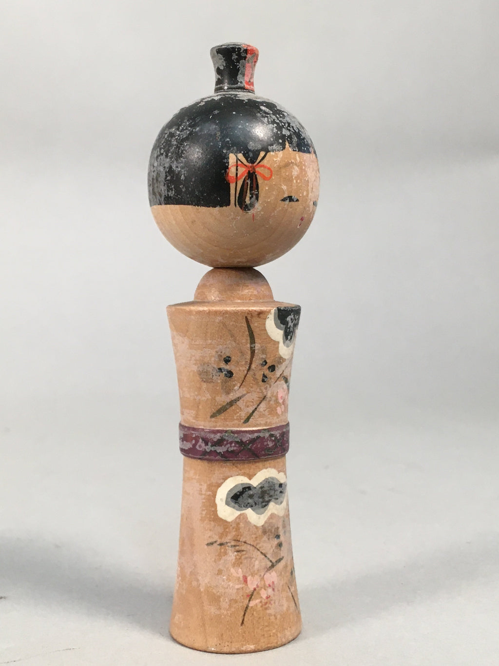Japanese Kokeshi Doll Vtg Wooden Figurine Wobbly Head Kimono Girl KF460