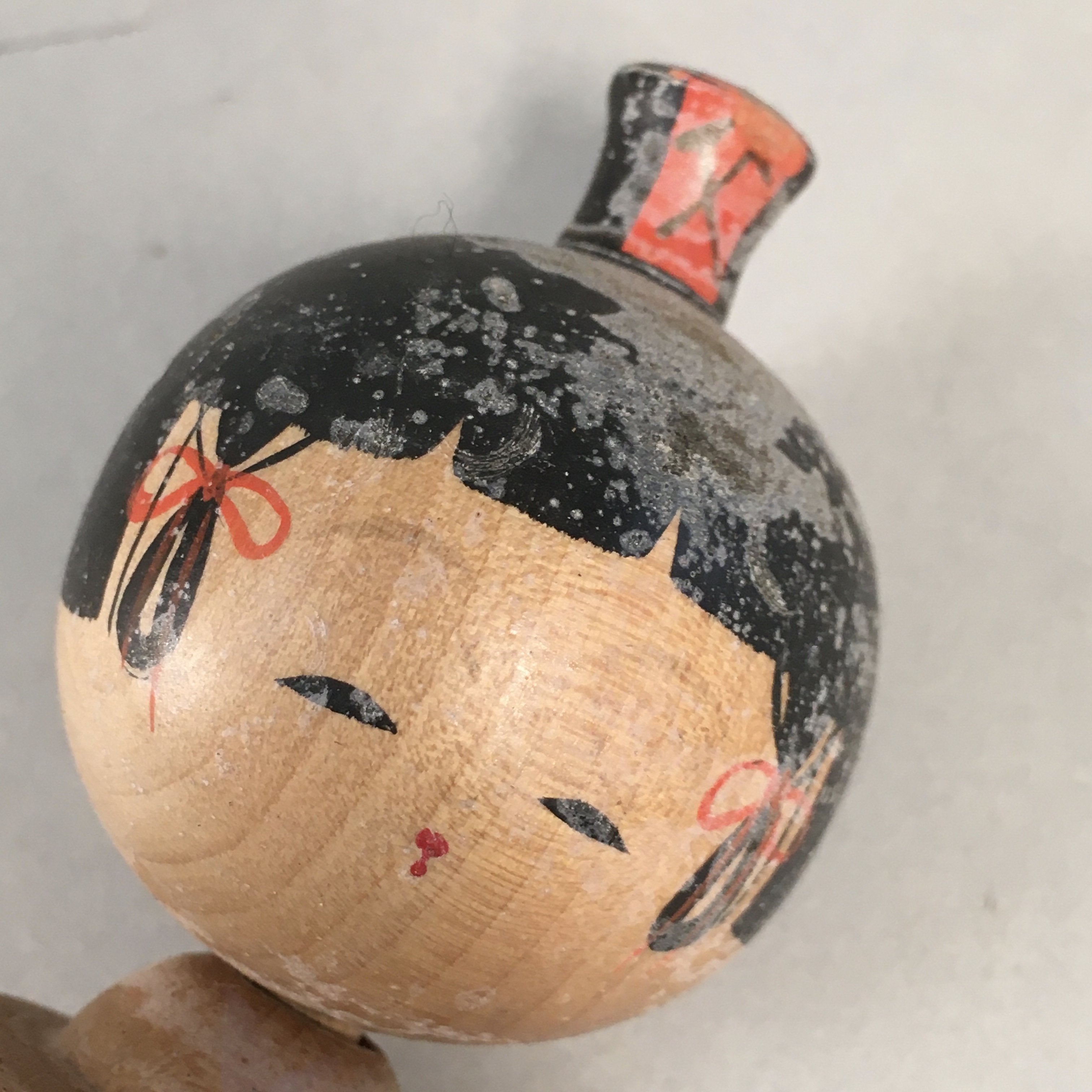 Japanese Kokeshi Doll Vtg Wooden Figurine Wobbly Head Kimono Girl KF460