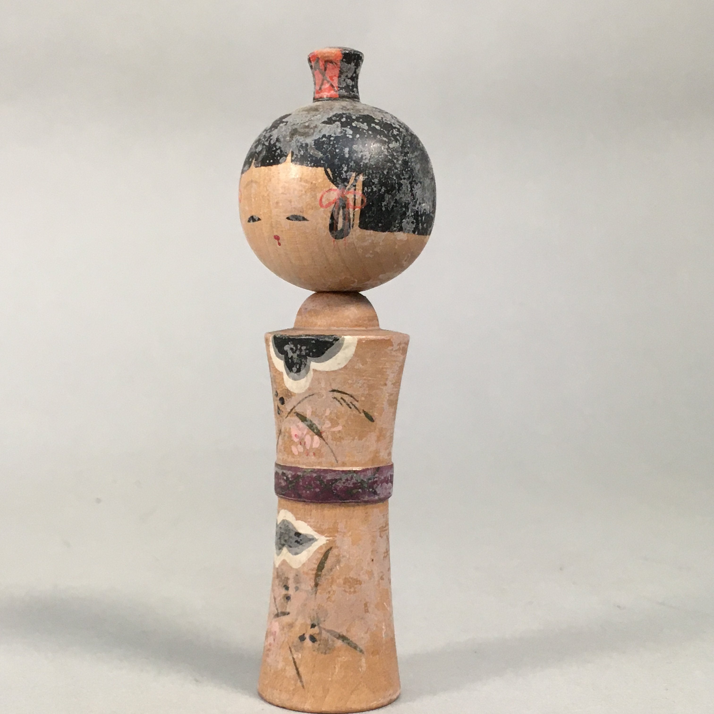 Japanese Kokeshi Doll Vtg Wooden Figurine Wobbly Head Kimono Girl KF460