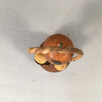 Japanese Kokeshi Doll Vtg Wooden Figurine Wobbly Head Orange Basket KF504