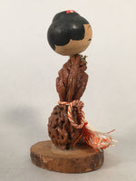 Japanese Kokeshi Doll Vtg Wooden Figurine Wobbly Head Seed KF488