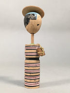 Japanese Kokeshi Doll Vtg Wooden Figurine Wobbly Head Shade Man Kimono KF464