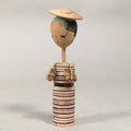 Japanese Kokeshi Doll Vtg Wooden Figurine Wobbly Head Shade Man Kimono KF464