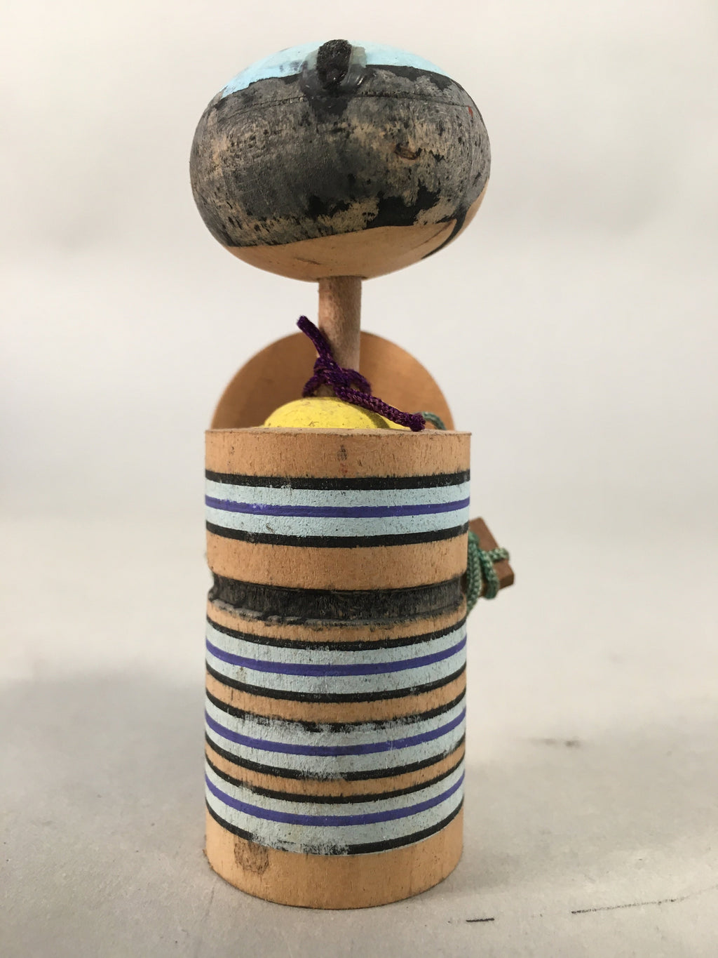 Japanese Kokeshi Doll Vtg Wooden Figurine Wobbly Head Shade Man Kimono KF465