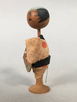 Japanese Kokeshi Doll Vtg Wooden Figurine Wobbly Head Shade Man Kimono KF468