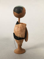 Japanese Kokeshi Doll Vtg Wooden Figurine Wobbly Head Shade Man Kimono KF468