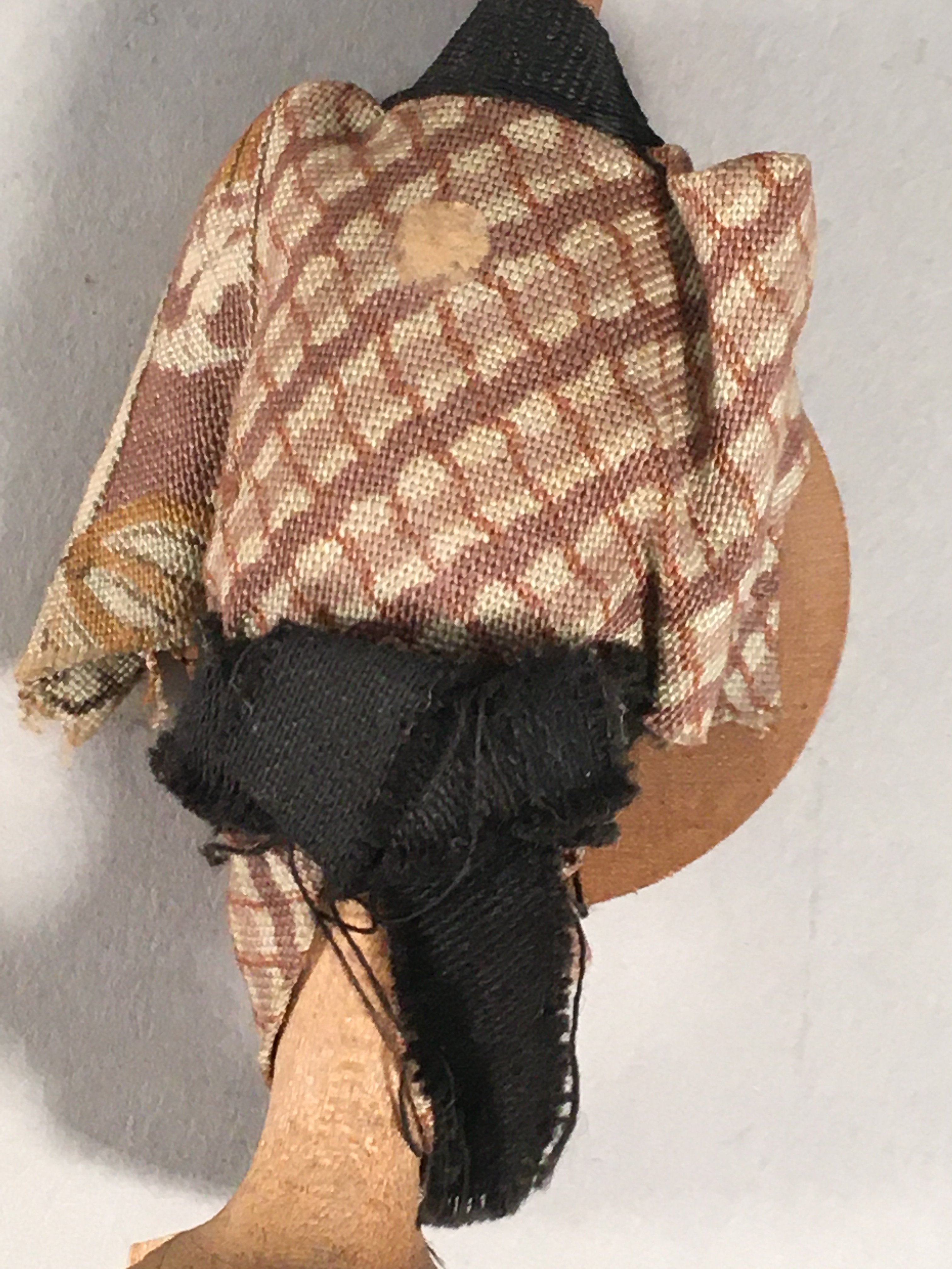 Japanese Kokeshi Doll Vtg Wooden Figurine Wobbly Head Shade Man Kimono KF469