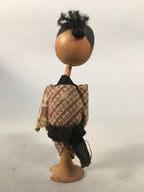 Japanese Kokeshi Doll Vtg Wooden Figurine Wobbly Head Shade Man Kimono KF469