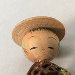 Japanese Kokeshi Doll Vtg Wooden Figurine Wobbly Head Shade Seed KF487