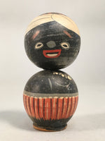 Japanese Kokeshi Doll Vtg Wooden Figurine Wobbly Head Turban African KF458